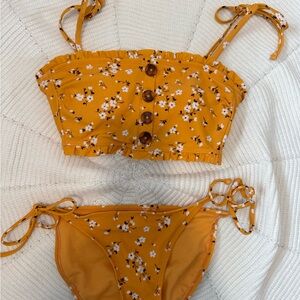 Floral Mustard Bikini Set